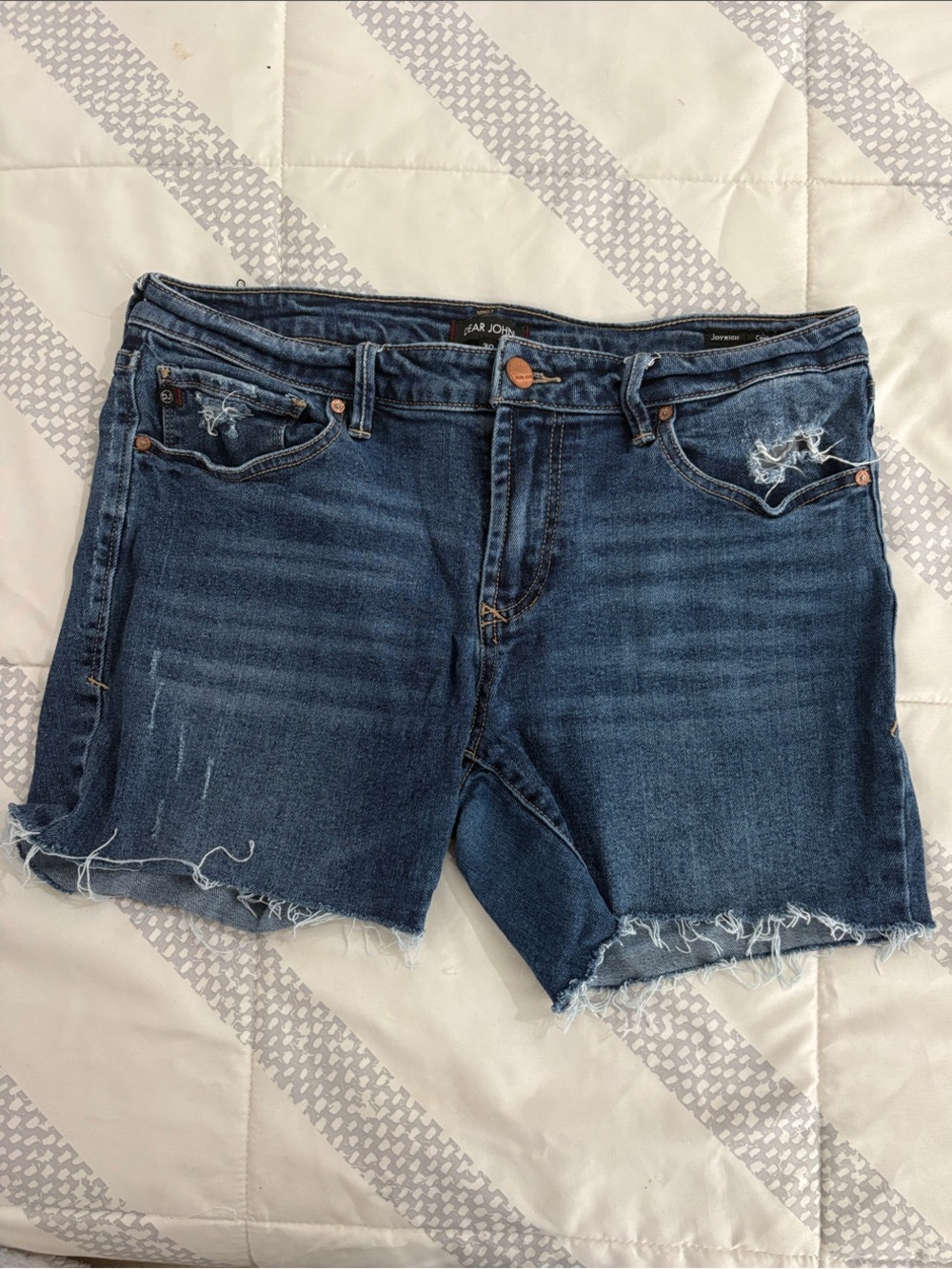 Dear John Indigo Distressed Denim Cutoff Shorts